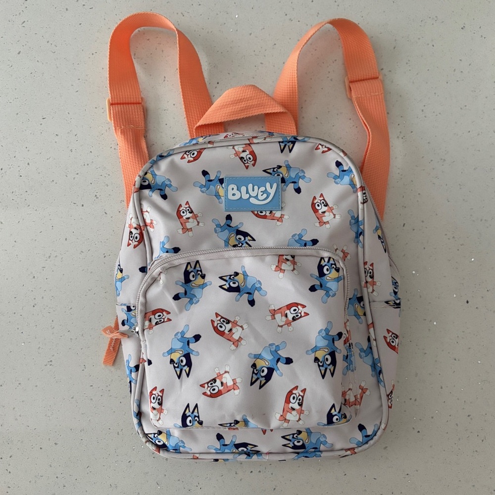 Bluey Backpack with Orange Straps